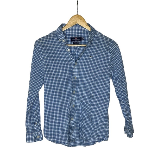 Vineyard Vines Other - Boys Vineyard Vines Blue Plaid Whale Button Down Shirt m